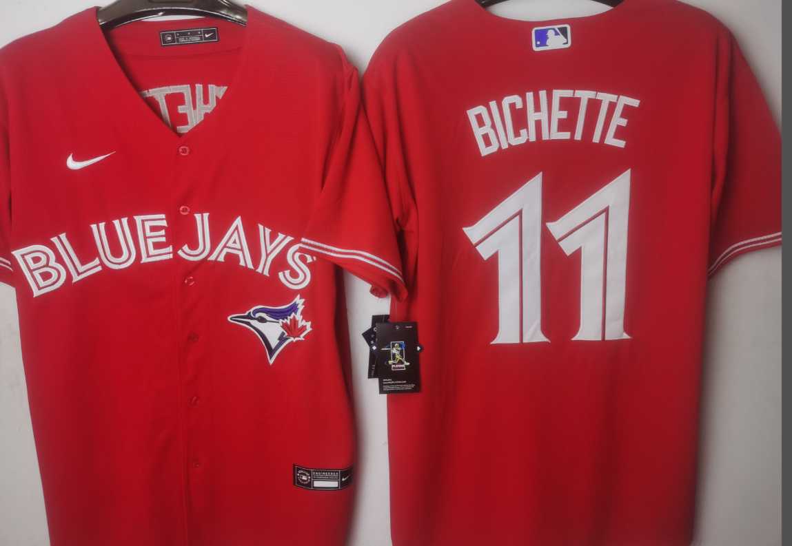 Men%27s Toronto Blue Jays #11 Bo Bichette Red Cool Base Stitched Jersey